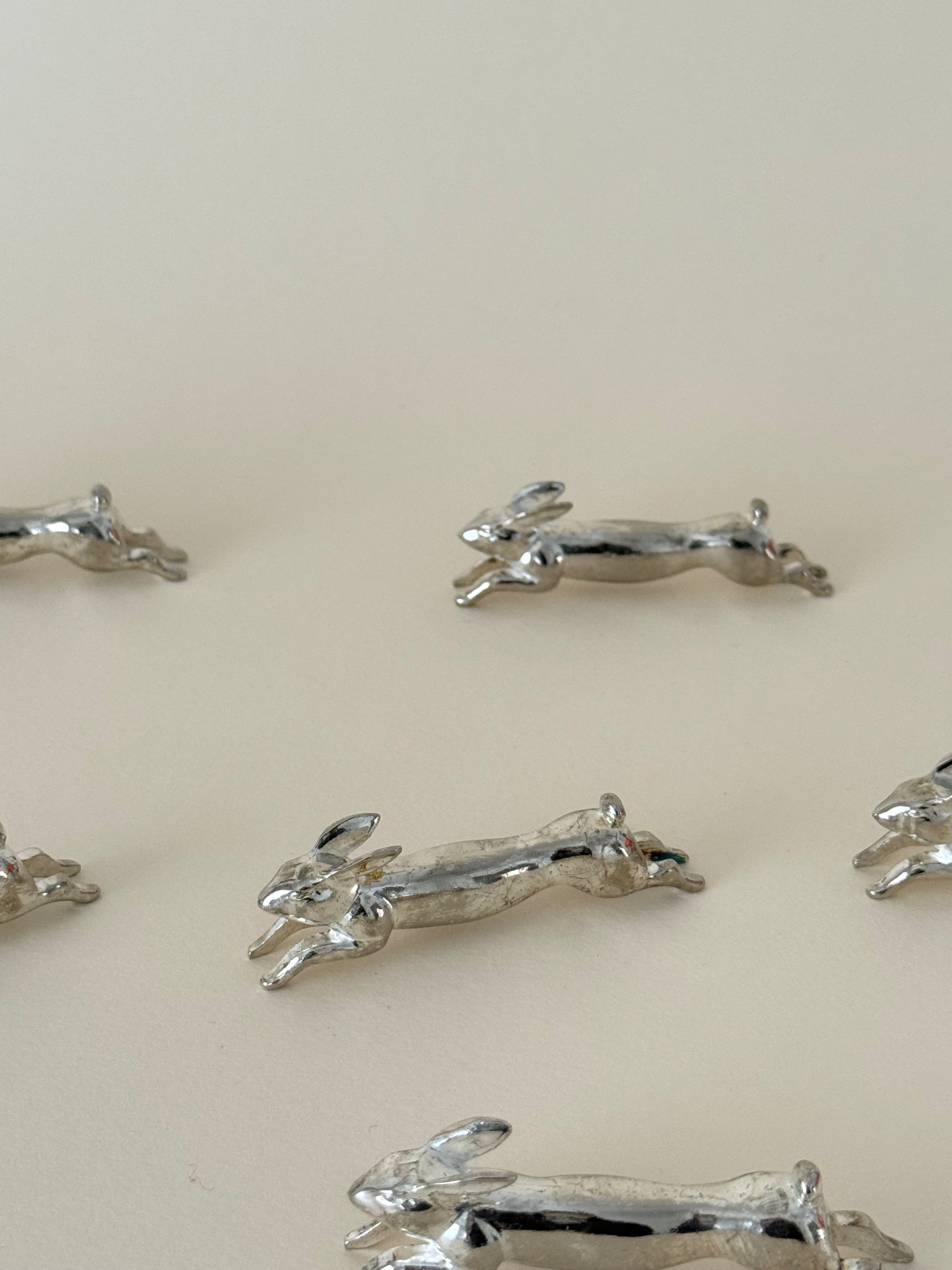 Vintage Silver Rabbit Knife Rests - Set of 6