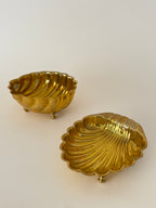 Vintage Shell Brass Bowls - Set of 2
