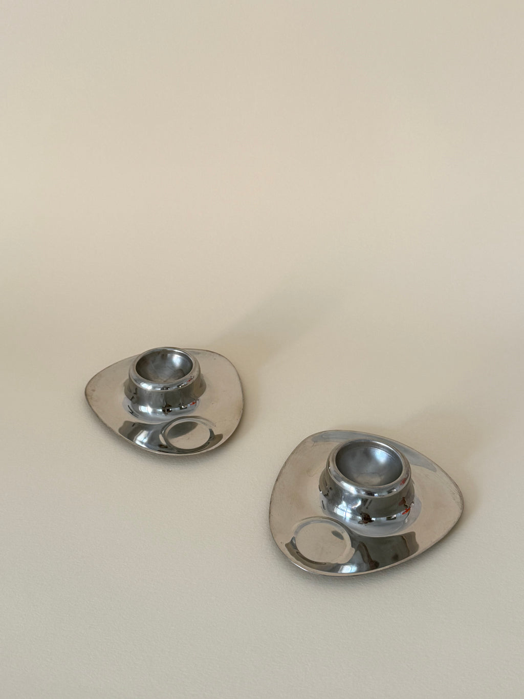 Vintage Metal Egg Cup with Spoon Rest