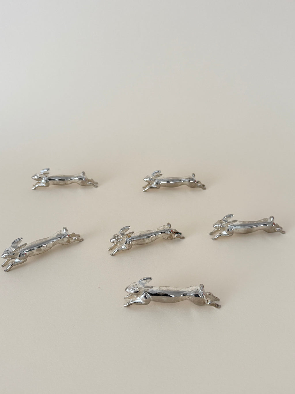 Vintage Silver Rabbit Knife Rests - Set of 6