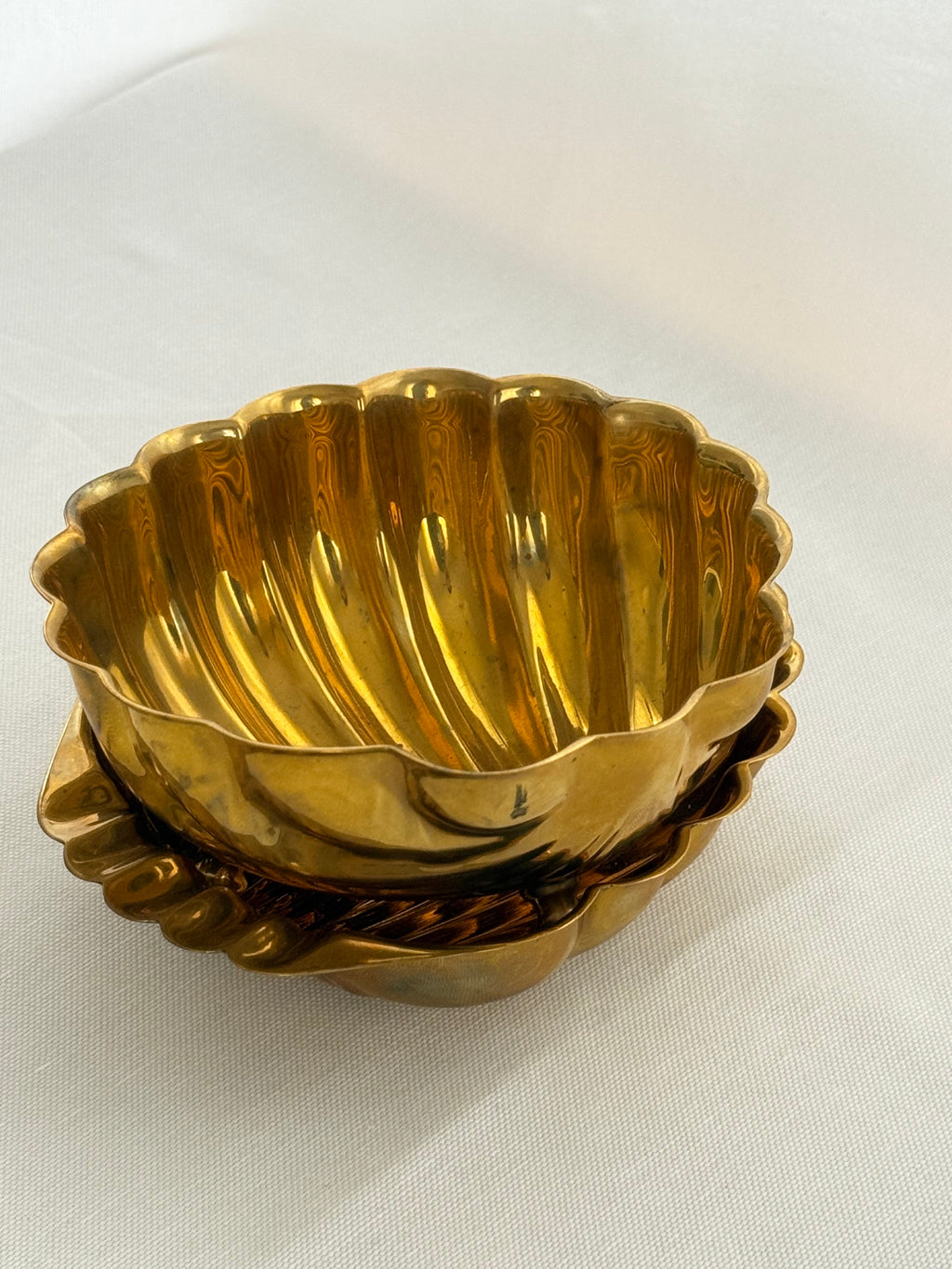 Vintage Shell Brass Bowls - Set of 2